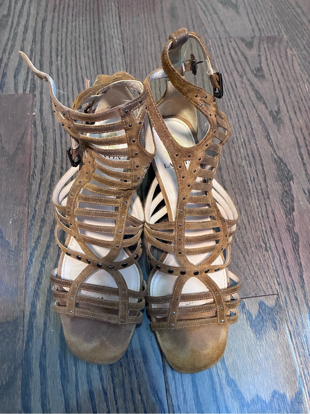 Lanvin Strappy Suede Gladiator Sandals
